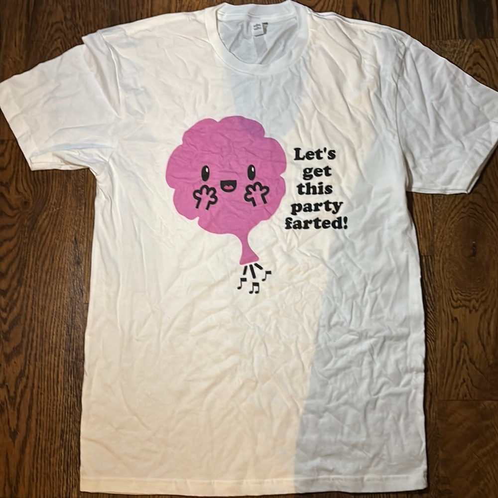 White Tee with Pink Graphic